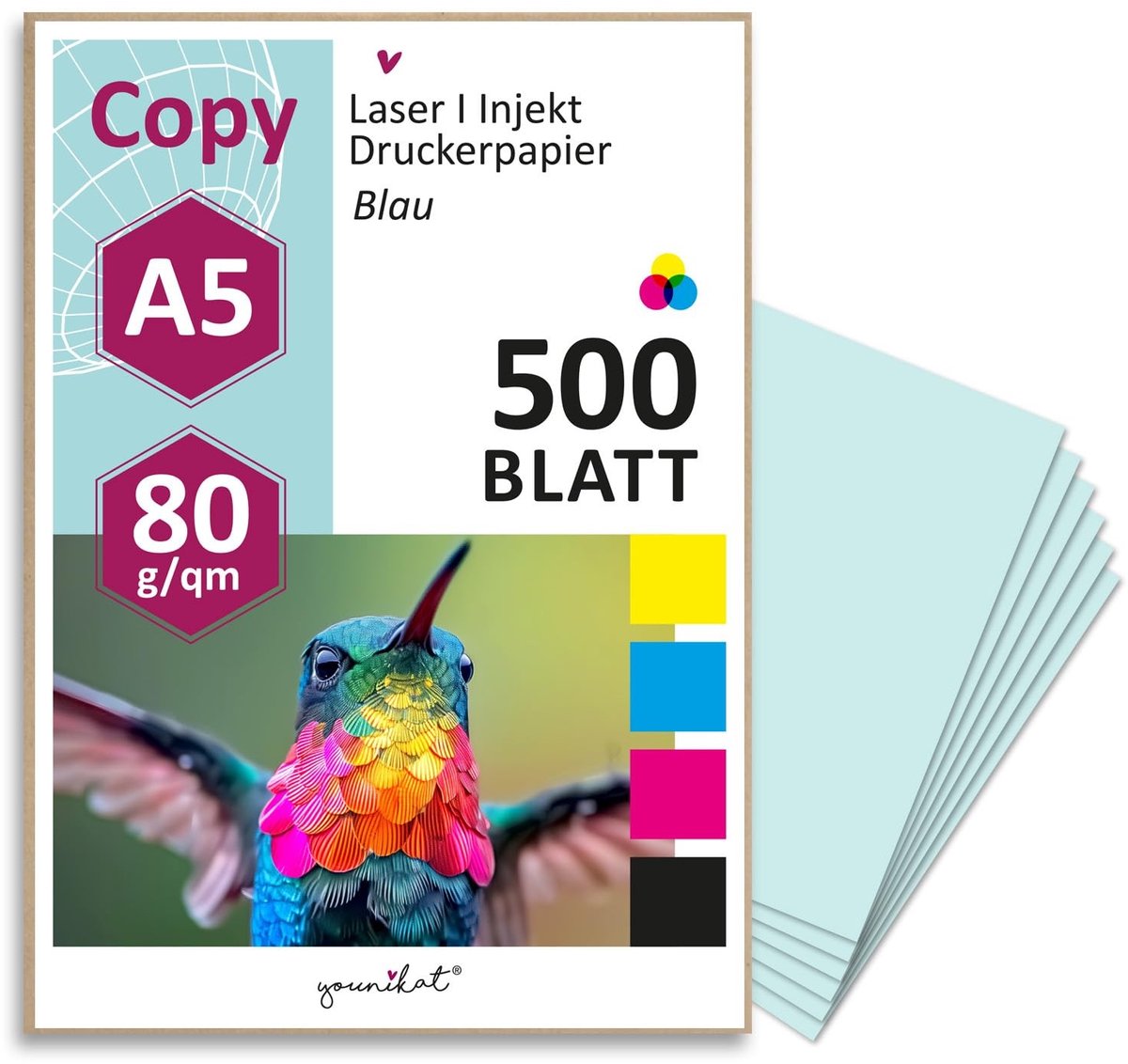 Elzusha - A5 Papier 80 g/m² - 500 Vellen Lichtblauw