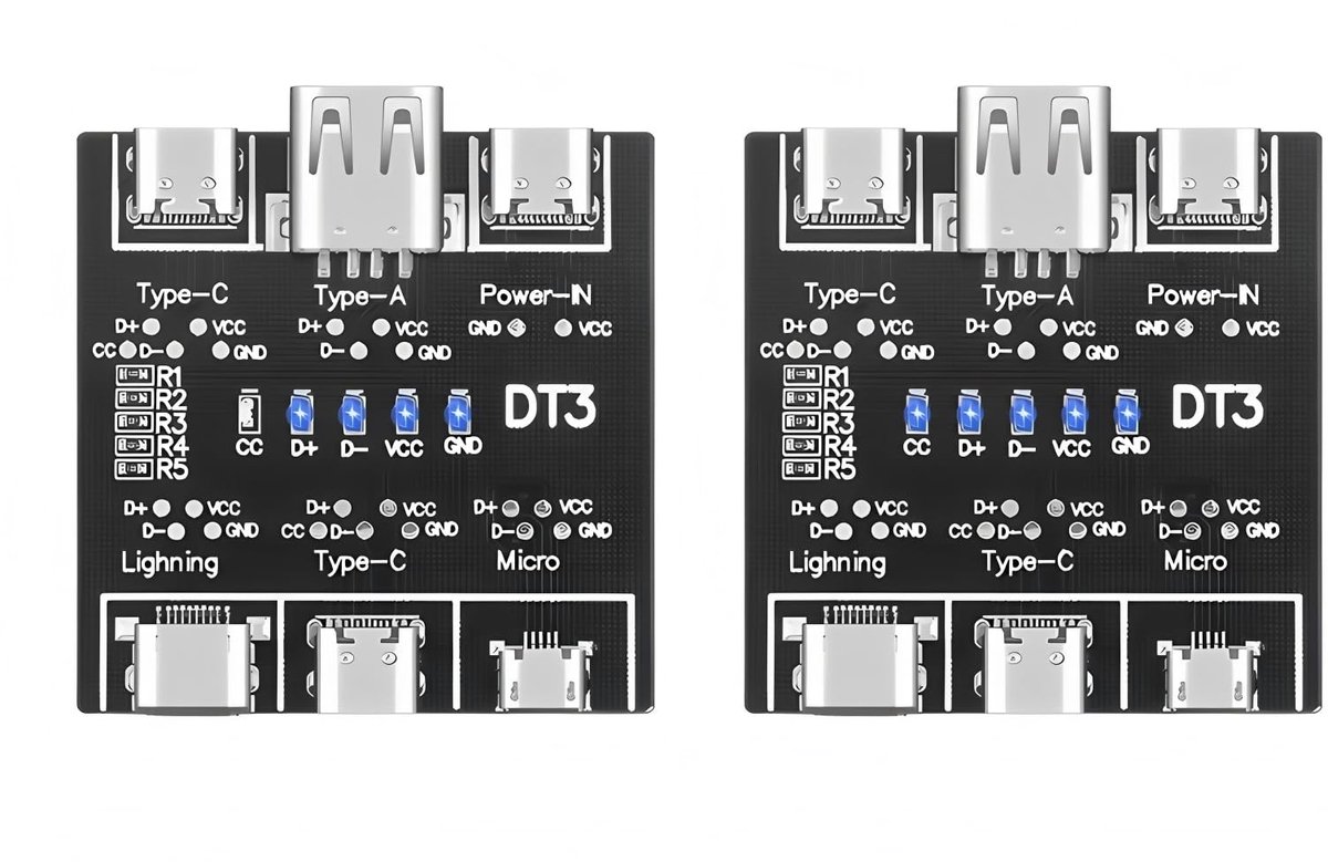 Elzusha - USB-C/Micro/Lightning Kabeltester voor Snelle Oplaadfouten