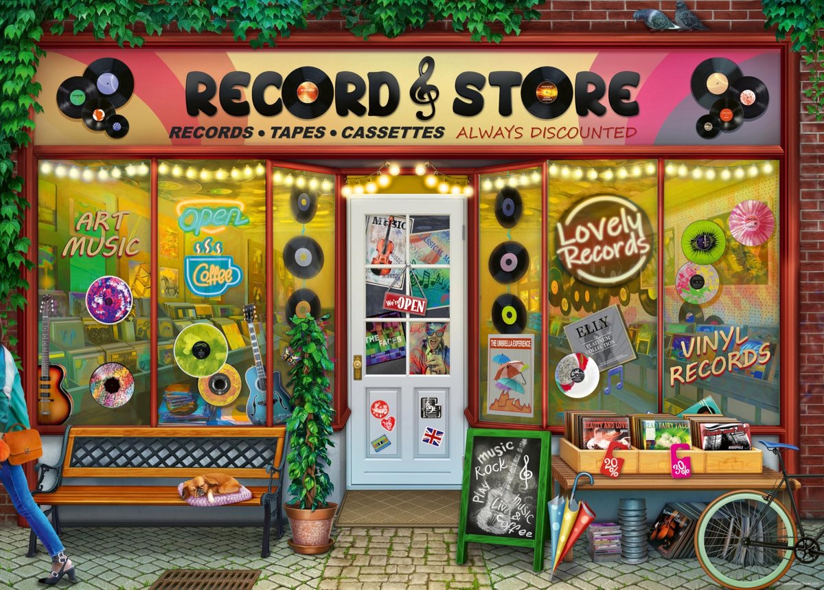 Elzusha - Vintage Vinyl Puzzel van 1000 Stukken voor Volwassenen en Kinderen