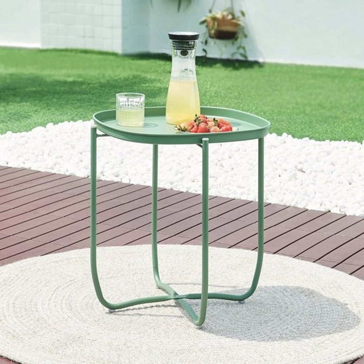 Moderne Bijzettafel Voor Buiten - Vierkante Dienbladtafel - Tuin, Balkon en Terras