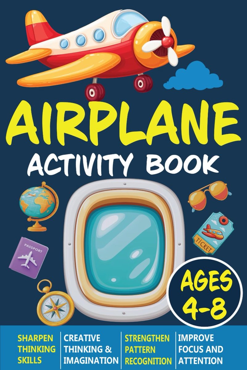 Airplane Activity Book for Kids Ages 4-8: Fun Travel Games, Mazes, Dot-to-Dots, Word Searches, Sudoku, and More to - ShopVlot