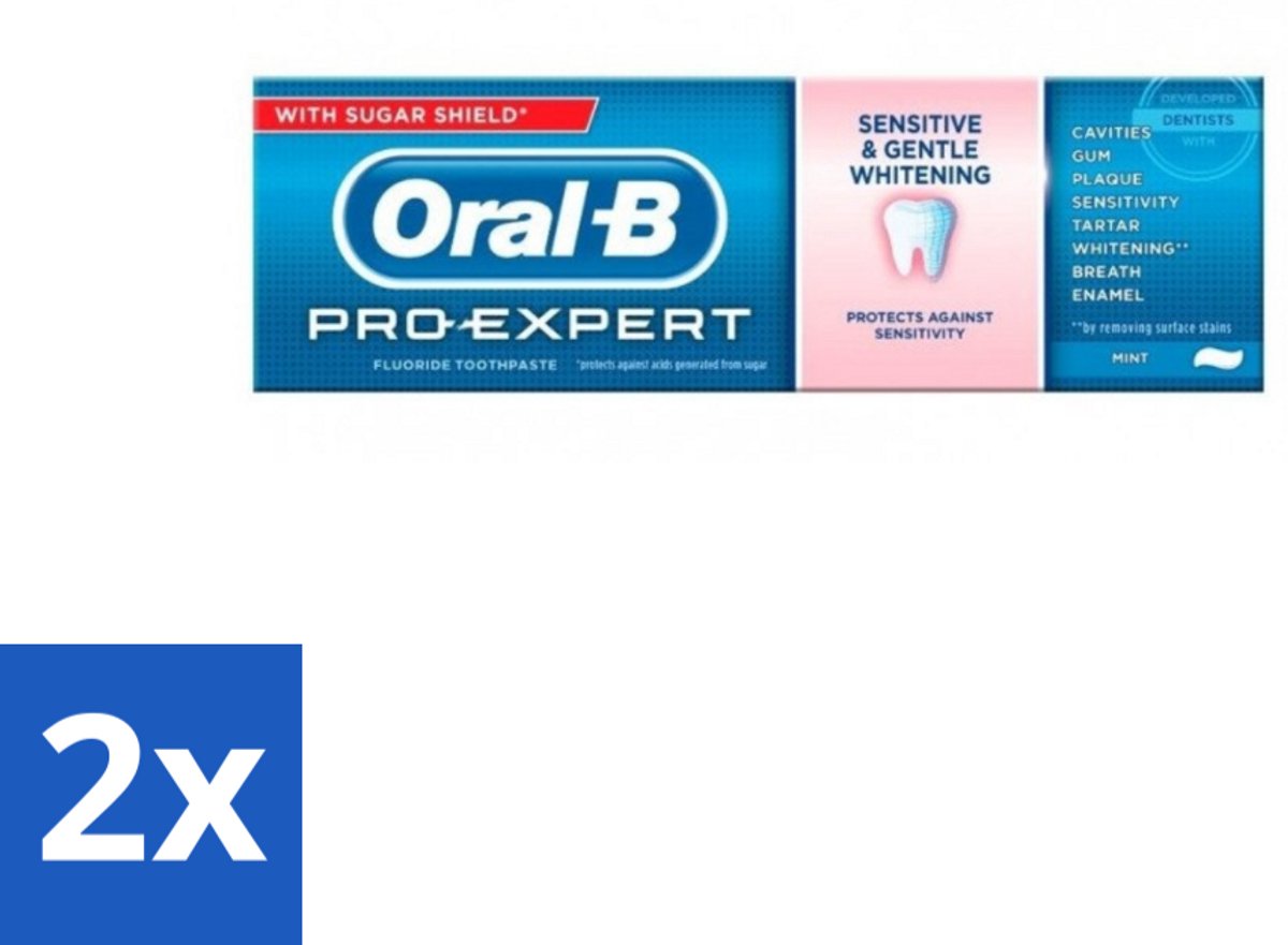 Oral-B - Pro Expert - Tandpasta - Sensitive & Whitening - 75 ml - Voordeelverpakking - 2 stuks
