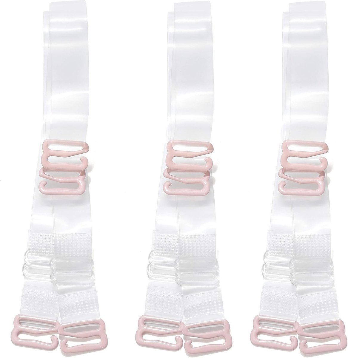 Verstelbare Transparante Bh-Haakjes voor Dames - 3 Paar, Breedte 18mm, One Size, Comfortabel en Onzichtbaar