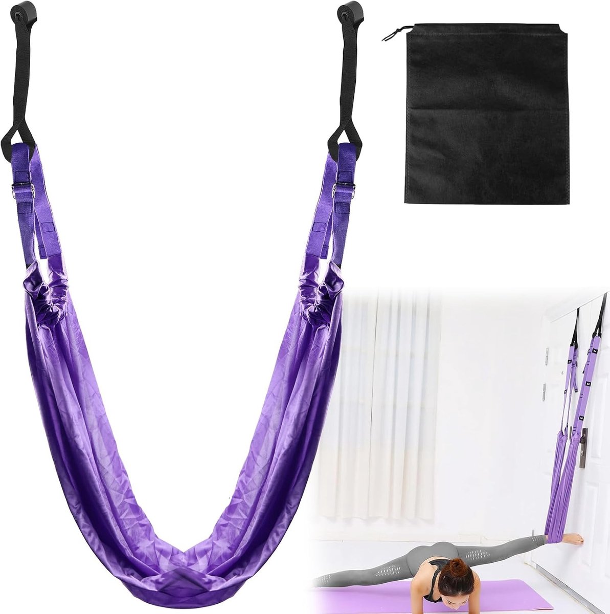 Verstelbare Yoga Strap voor Flexibiliteit, Stretching en Aerial Yoga - Ideaal voor Pilates en Gymnastiek