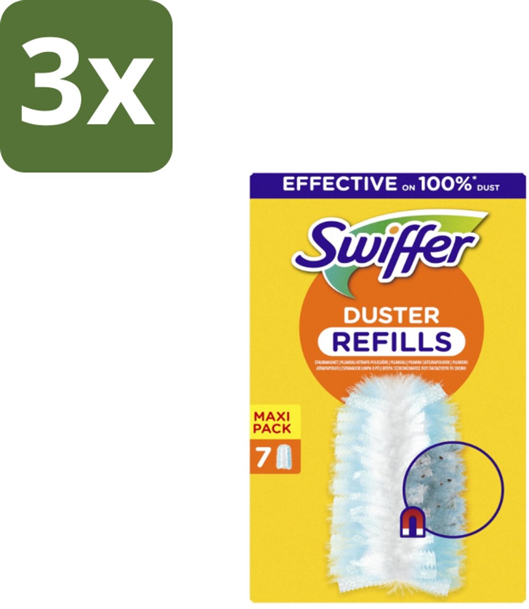 Swiffer - Duster – Voor Stofwisser – 7 navullingen - Bulkverpakking - 3 stuks