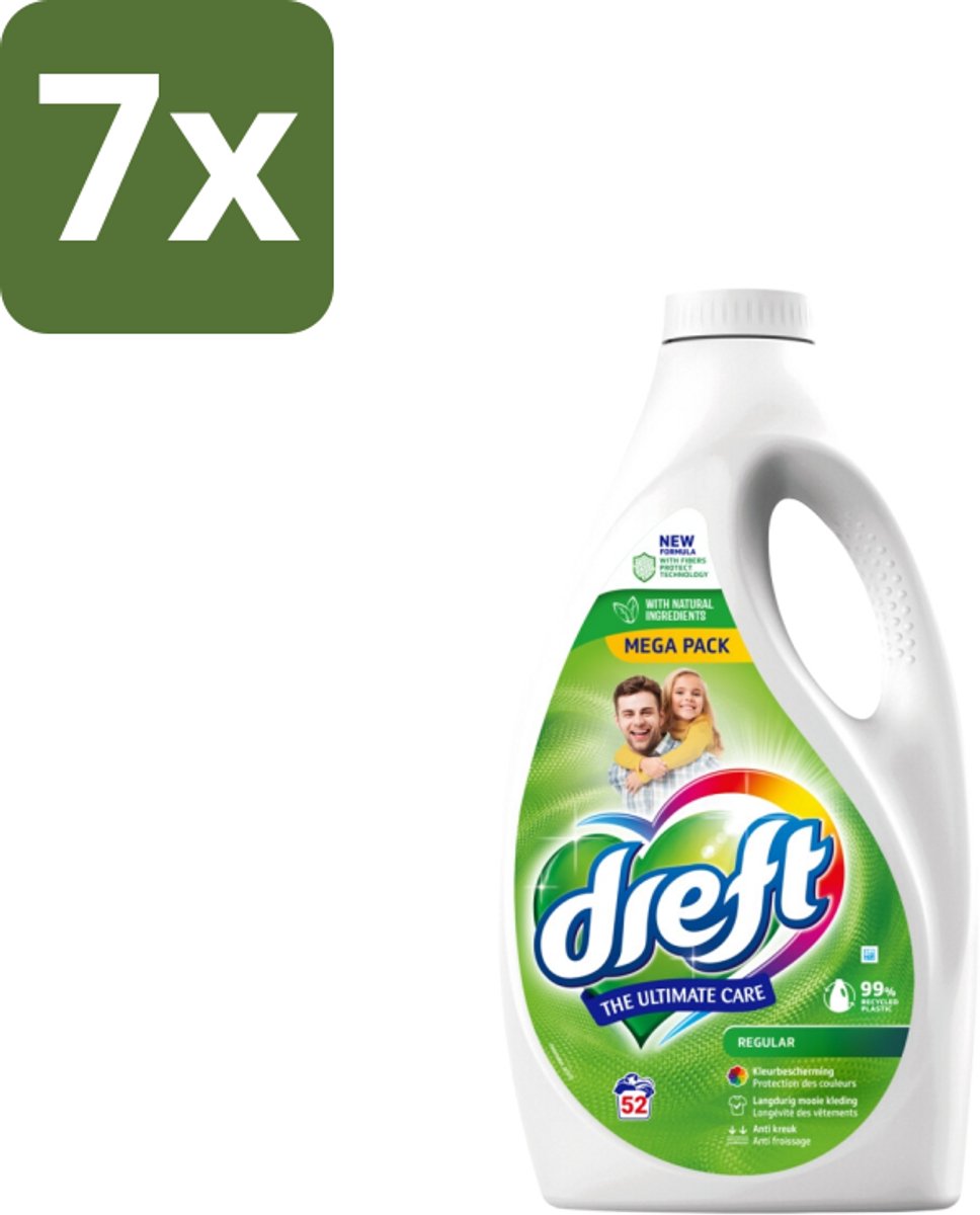 Dreft – Regular – Vloeibaar Wasmiddel – 2,34 liter – 52 wasbeurten - Bulkverpakking - 7 stuks
