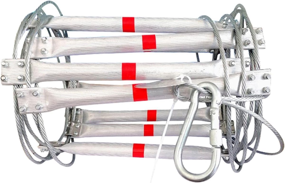Noodladder - Veiligheidsladder - Snelle Evacuatie - Sterke Aluminium Constructie - 3 tot 30 Meter - Zilver