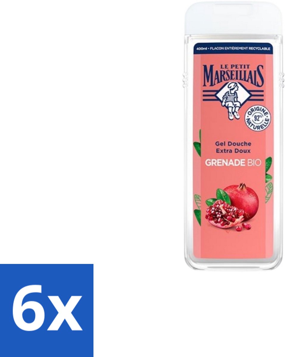 Le Petit Marseillais – Douchegel – Grenade Bio – 400 ml - Voordeelverpakking - 6 stuks