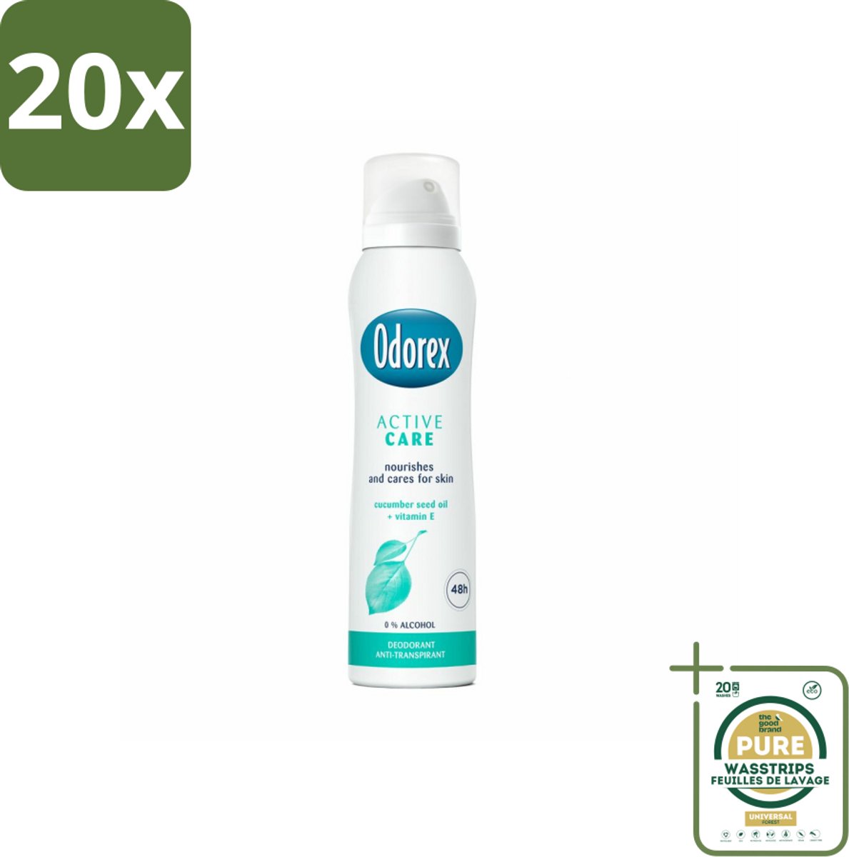 20 x Odorex Deodorant Spray Active Care 150 ml - Grootverpakking - Deodorant Spray - Actieve Bescherming - Zweet En Geur - Gevoelige Huid - Vitamine E