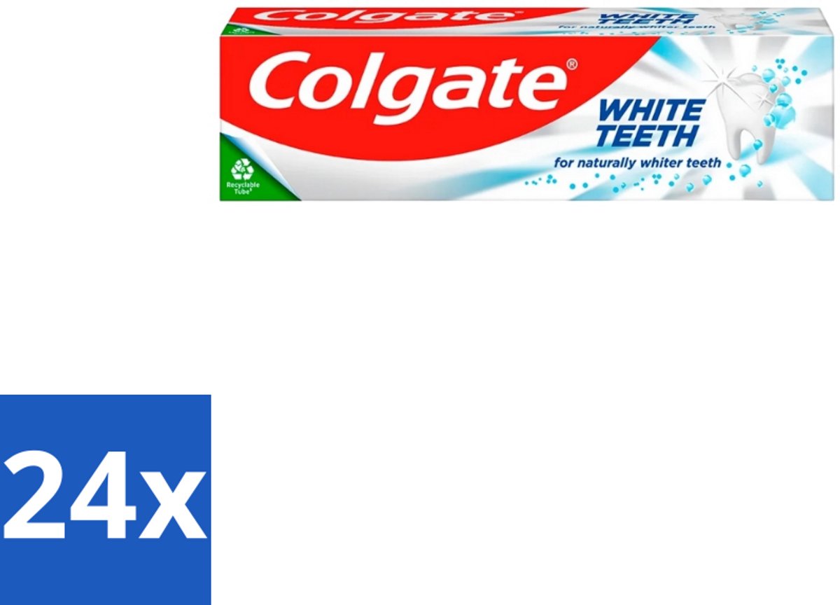 24 x Colgate – Tandpasta – White Teeth – 75 ml - Witte Tanden - Tanden Reinigen - Tanden Witter Maken - Mondverzorging - Tandpasta