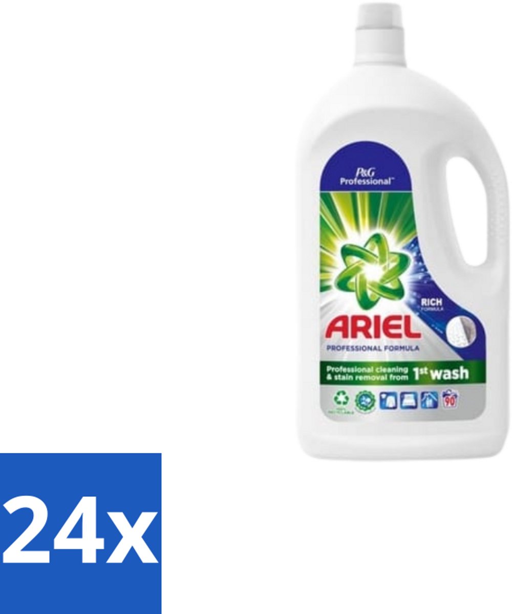 24 x Ariel – Vloeibaar Wasmiddel – Professional Regular - 90 wasbeurten - 4,05 L - Wasmiddel - Witte Was - Vlekken Verwijderen - Reiniging - Schone Was