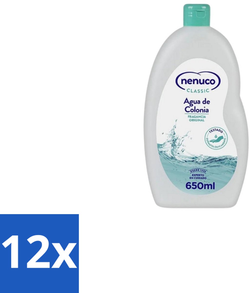 12 x Nenuco – Eau de Cologne – Klassiek – 650 ml - Eau De Cologne - Klassiek - Fris - Bloemig - Verfrissend