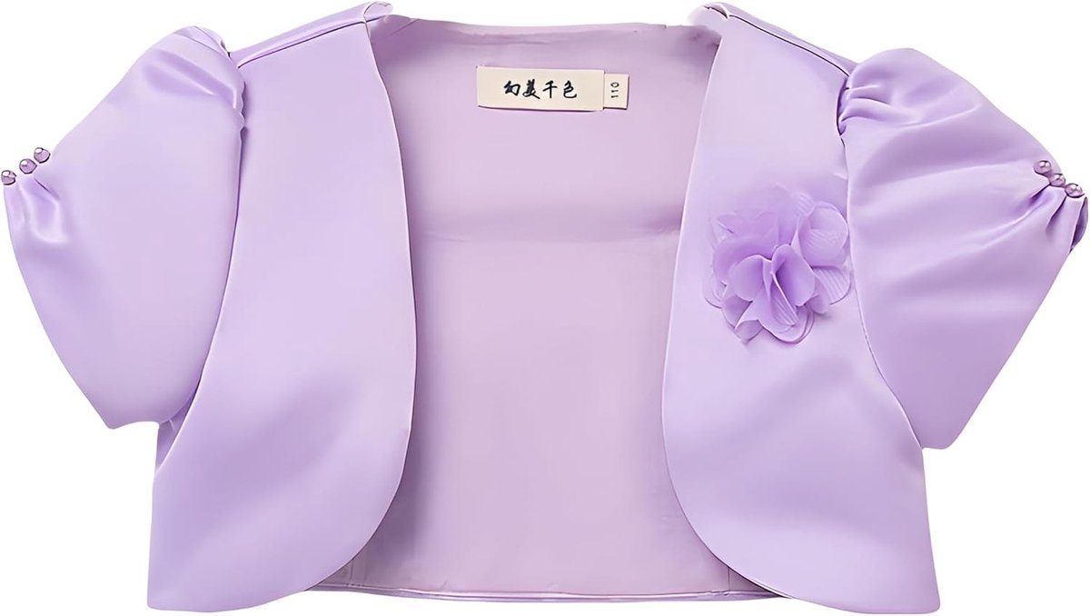 Elegante Bolero Shrug voor Meisjes met Korte Mouwen - Ideaal voor Bruiloften, Feestjes en Speciale Gelegenheden voor Kinderen van 3-10 Jaar