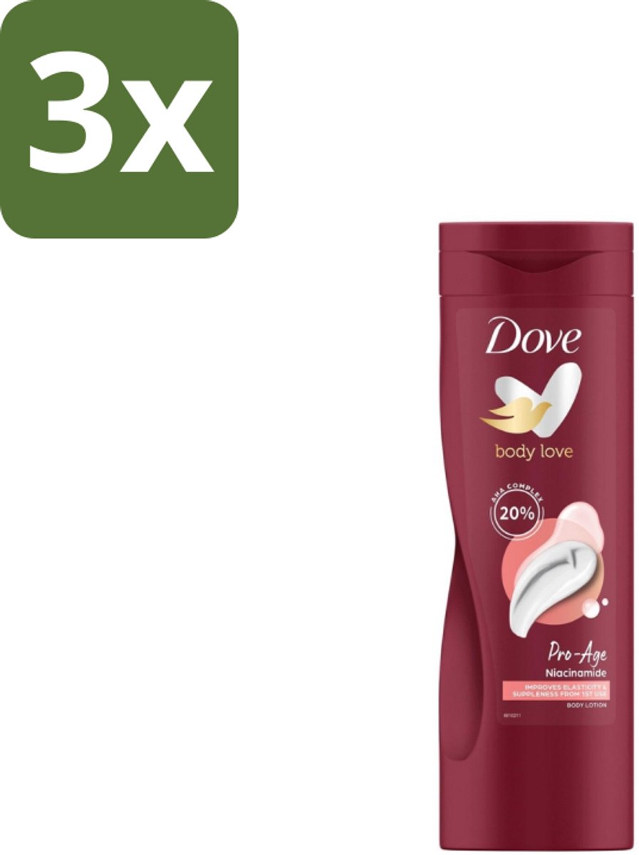 3 x Dove – Bodylotion – Body Love Pro Age – 400 ml - Body Lotion - Huidverzorging - Hydratatie - AHA - Niacinamide