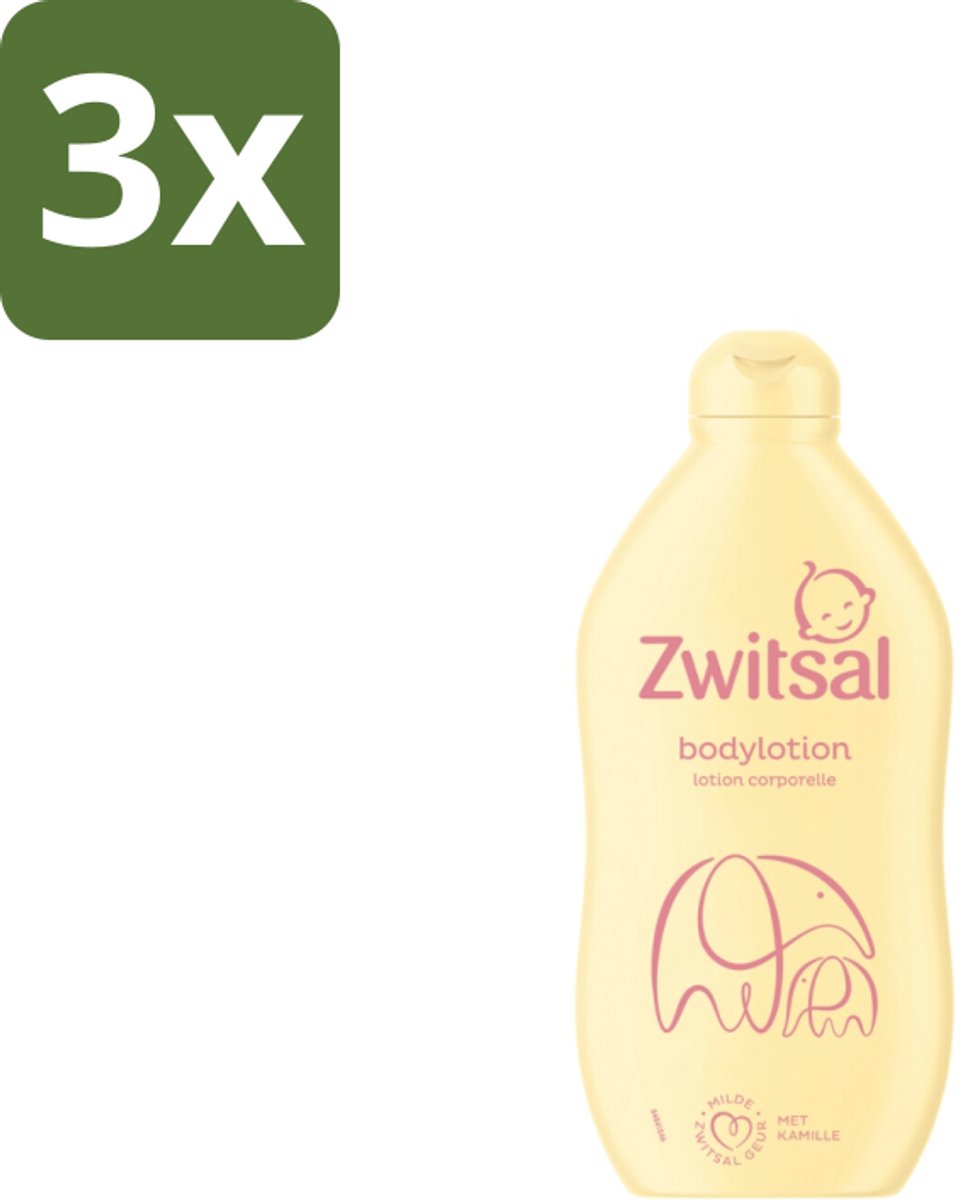 3 x Zwitsal – Bodylotion – Verzorgend – 400 ml - Babyhuid Verzorging - Kinderhuid - Gevoelige Huid - Droge Huid - Hydratatie