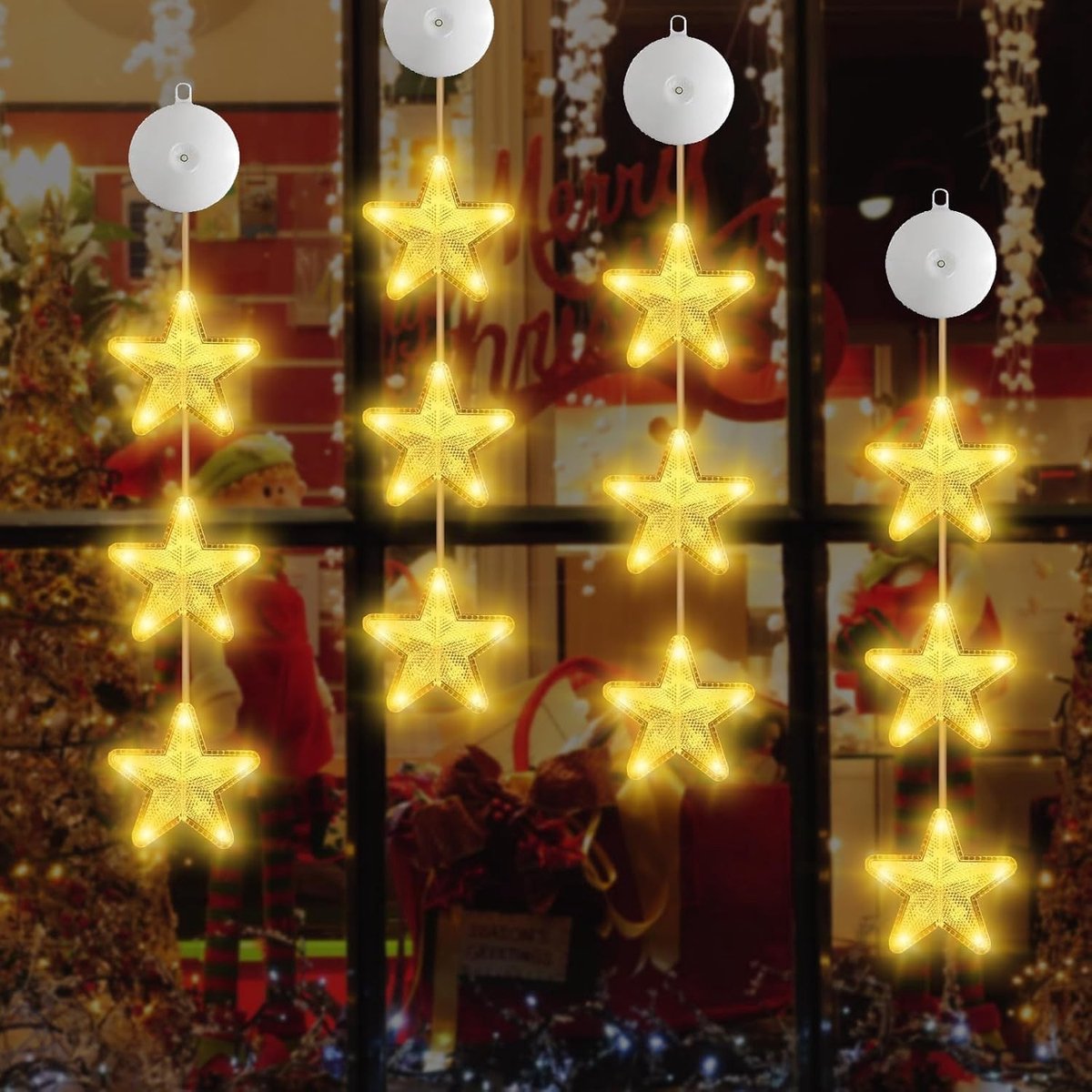Decoratieve Zuignaplamp - Led Lichten Ster - - Kerstverlichting voor Ramen