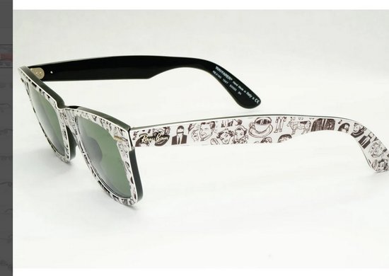 Ray-Ban zonnebril Wayfarer RB2140 1047 Comics LIMITED EDITION - 50 mm van Ray-Ban — afbeelding 3