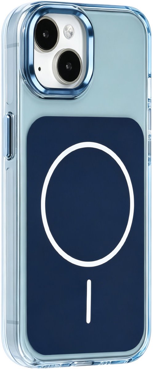 TUNIQ Backcover hoesje voor Apple iPhone 15 - MagSafe glossy PC - Blauw