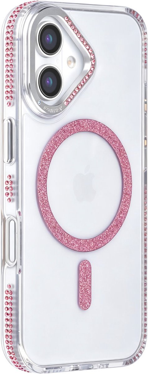 TUNIQ telefoonhoesje voor Apple iPhone 16 - Diamond MagSafe - Roze