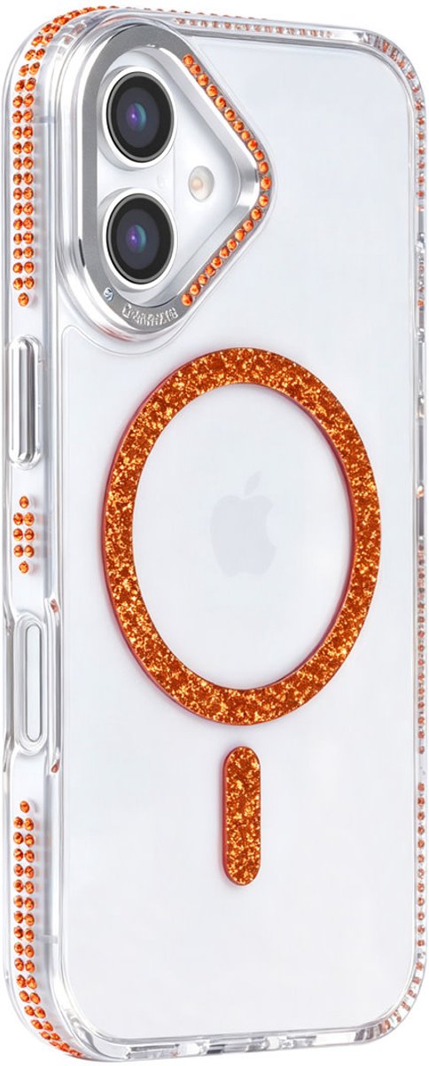 TUNIQ Backcover hoesje voor Apple iPhone 17 - Diamond MagSafe TPU+PC - Oranje