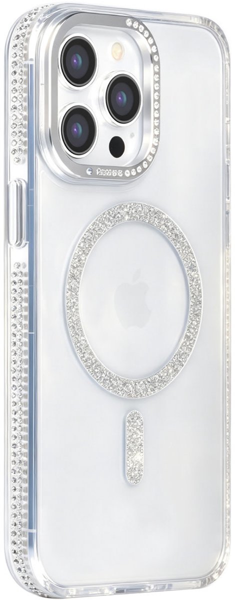 TUNIQ Backcover hoesje voor Apple iPhone 15 Pro Max - Diamond MagSafe TPU+PC - Grijs