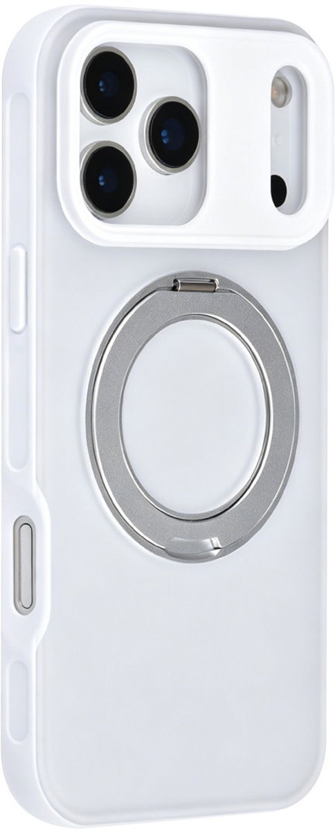 TUNIQ Backcover hoesje voor Apple iPhone 17 Pro Max - 360 rotation stand MagSafe - Wit