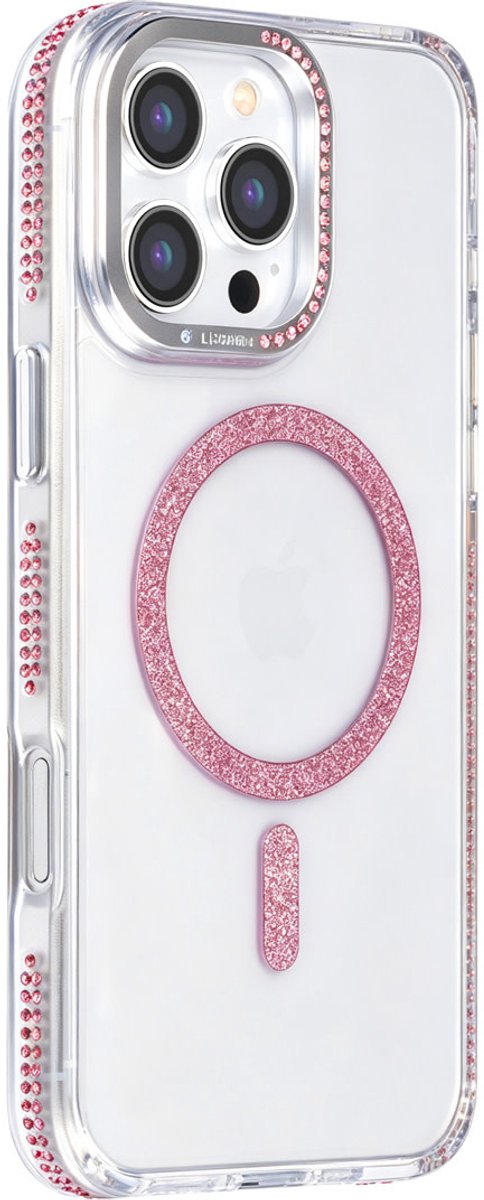 TUNIQ telefoonhoesje voor Apple iPhone 16 Pro Max - Diamond MagSafe TPU+PC - Roze