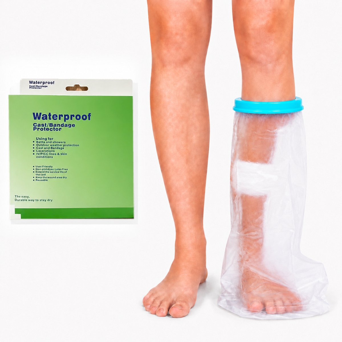 YYchan Douchehoes-Douchehoes Been-Douchehoes Onderbeen-voor Been Heel-Voet & Enkel-65cm Lang-Gips Beschermer-Latex Vrij-Herbruikbaar