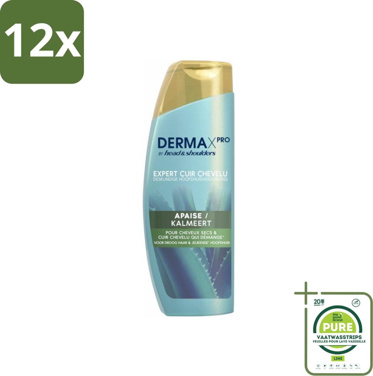 Head & Shoulders - DermaX Pro - Anti-Roos Shampoo - Kalmeert - 470 ml - Voordeelverpakking - 12 stuks - Anti-roos shampoo - Droge hoofdhuid