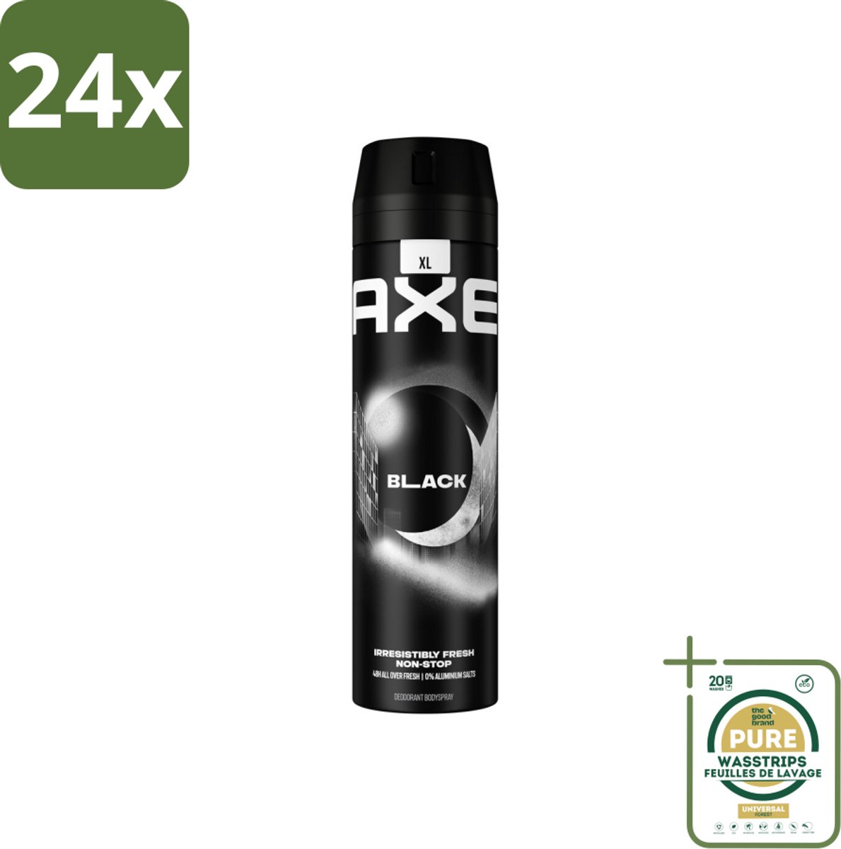 Axe XL - Deodorant Bodyspray - 48hrs Fresh - Black - Frozen Pear & Cedarwood - 200 ml - Voordeelverpakking - 24 stuks - Black - 48 uur