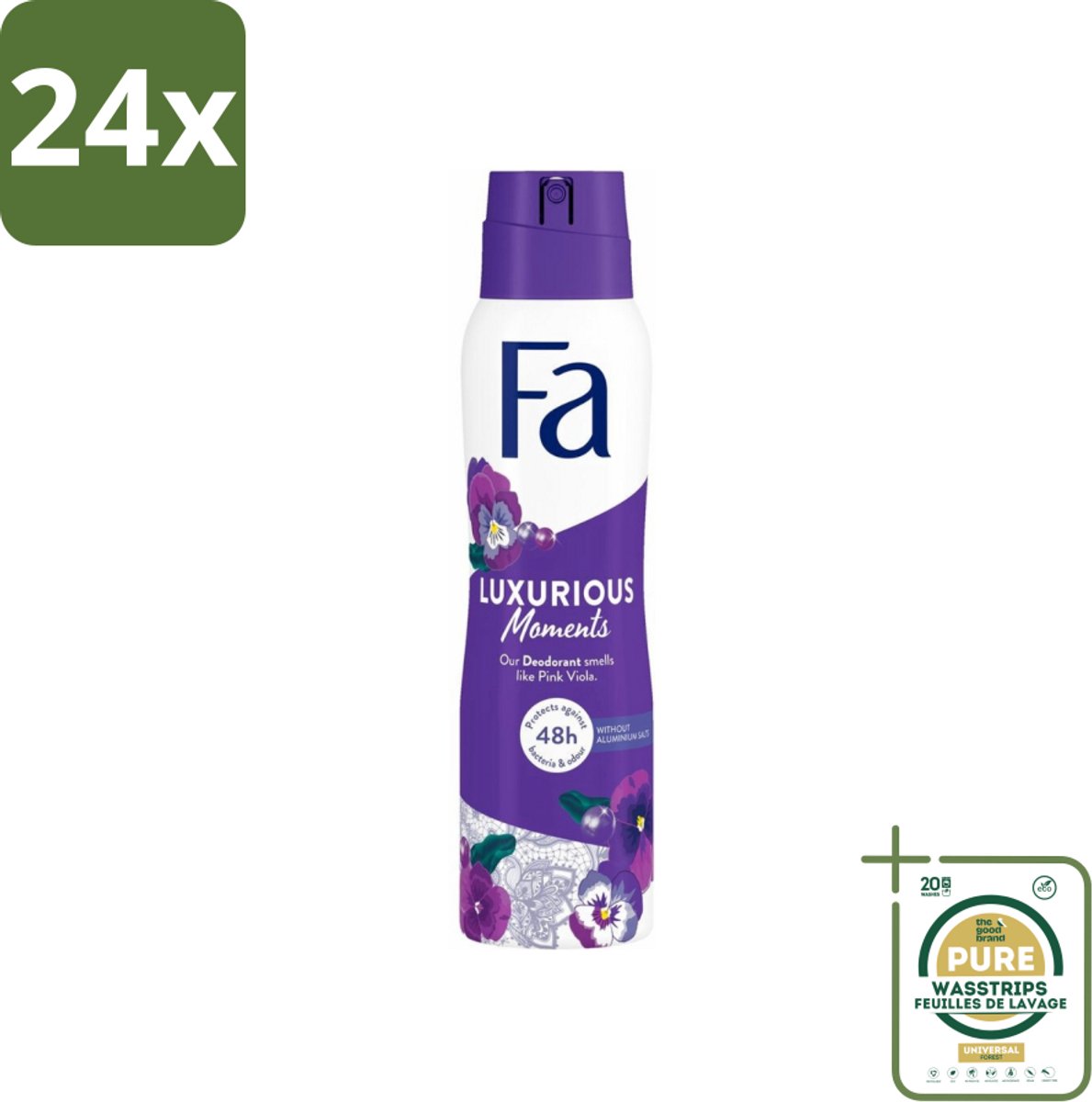 Fa Deodorant Spray Luxurious Viola 150 ml - Voordeelverpakking - 24 stuks - Fa - Anti-Vlekken