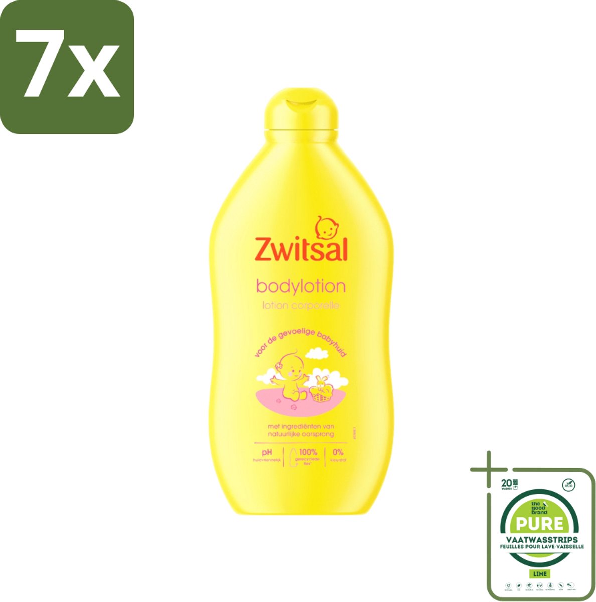 7 x Zwitsal - Babyverzorging - Bodylotion - Extra Verzorgend en Zacht - 400 ml - Grootverpakking - Babylotion - Babyhuid - Verzorgende Lotion - Hydraterende Lotion - Zwitsal