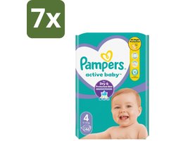 7 x Pampers – Luiers – Active Baby Maat 4 – 46 Luiers - Baby Luier - Baby Droog - Baby Comfort - Baby Nacht - Baby Huid