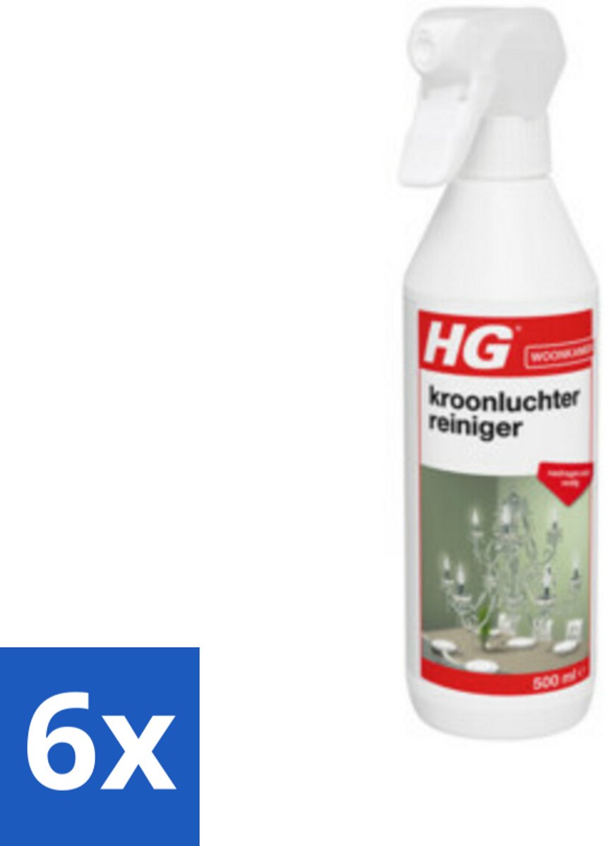 6 x HG Kroonluchtreiniger 500 ml - Kroonluchter Reiniger - Koper Reiniger - Messing Reiniger - Brons Reiniger - Schoonmaakmiddel