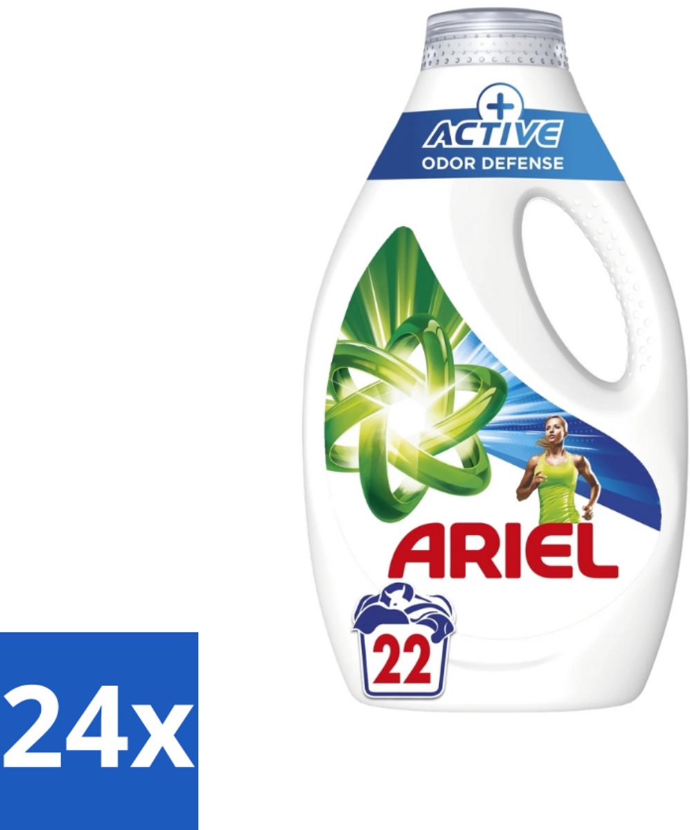 Ariel – Vloeibaar Wasmiddel – Active Odor Defense – 990 ml – 22 wasbeurten - Voordeelverpakking - 24 stuks