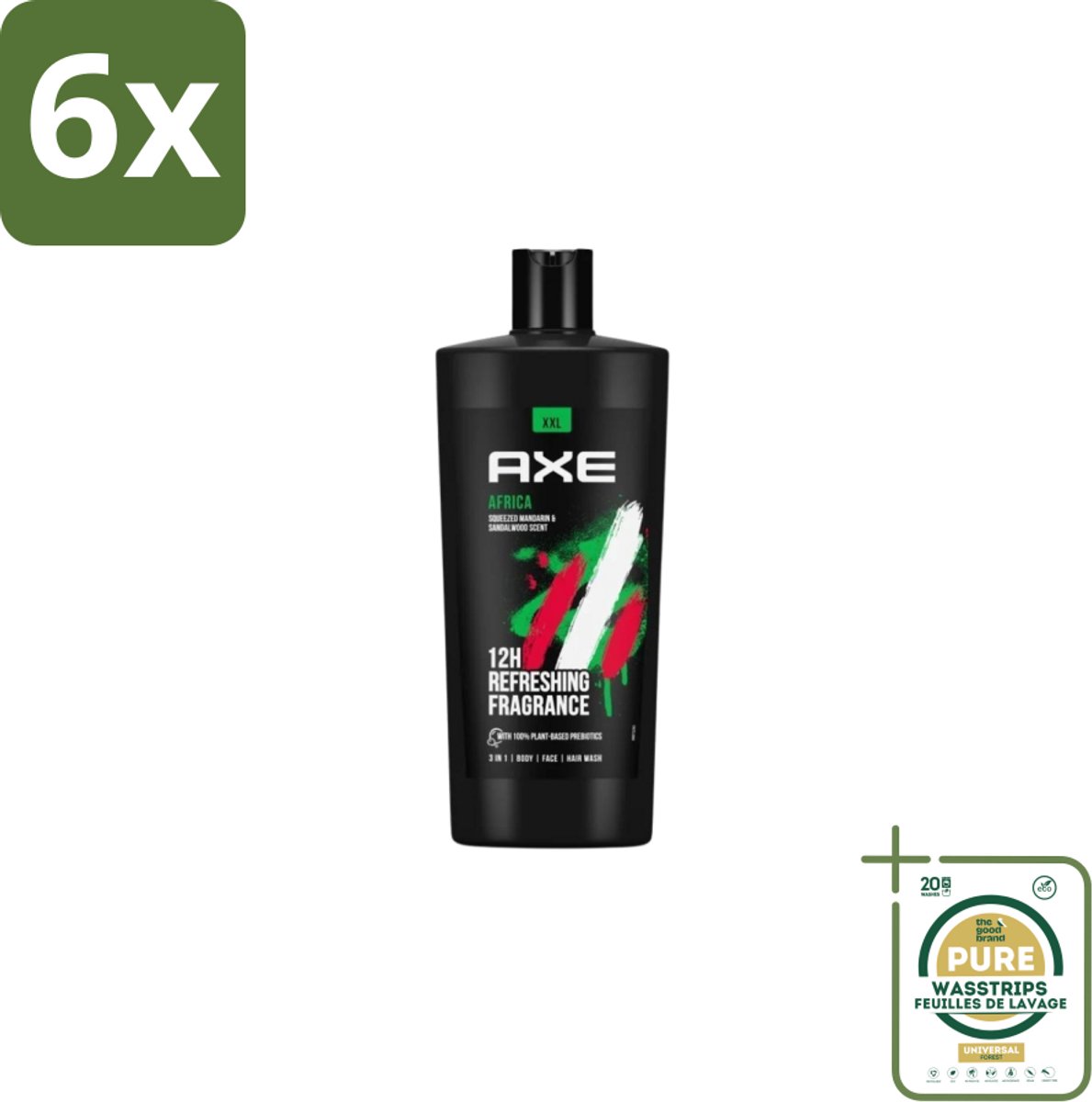 AXE – Douchegel – Africa – 700 ml - Voordeelverpakking - 6 stuks - Douchegel voor mannen - Douchegel warme geur