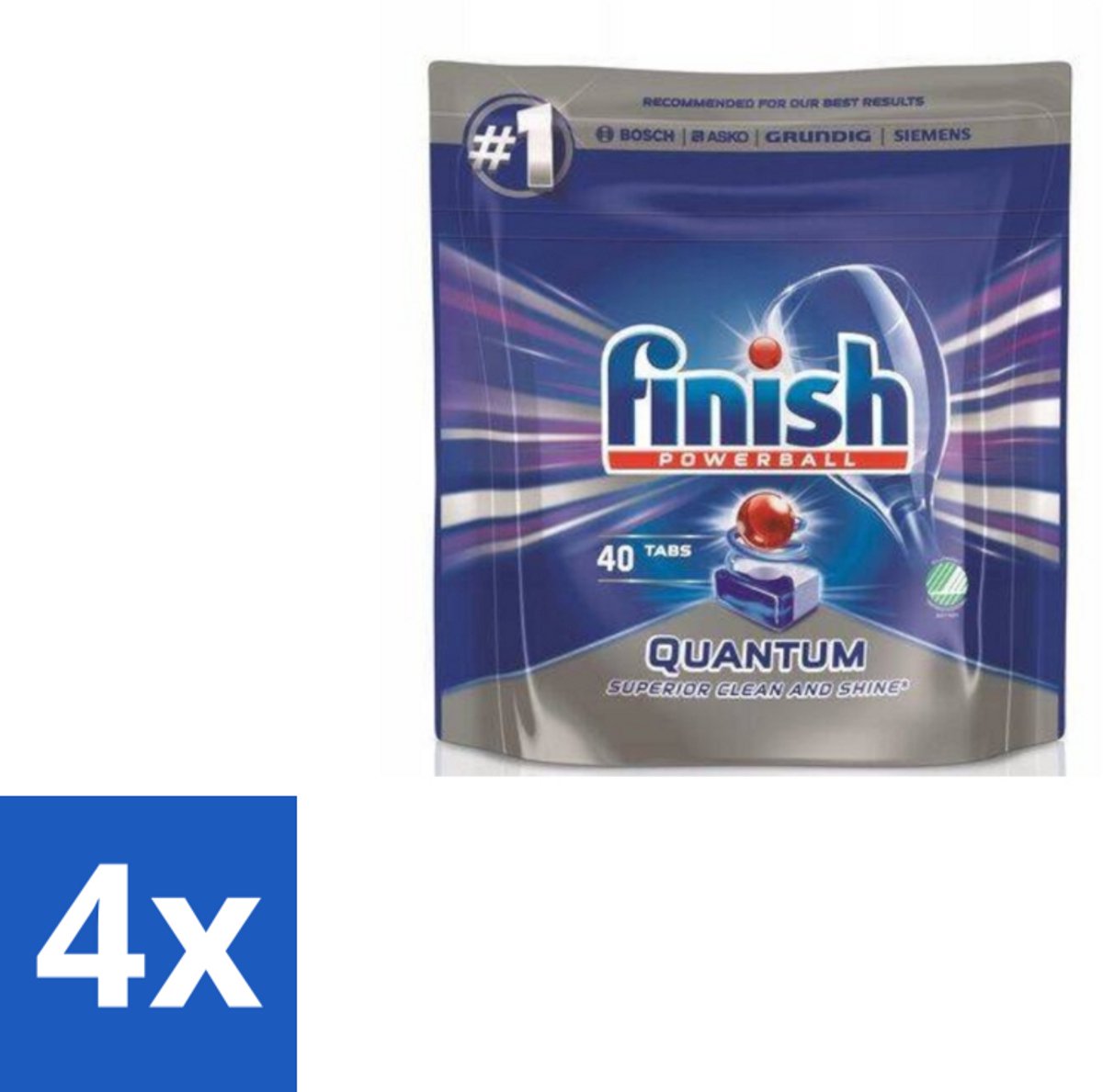 Finish – Vaatwastabletten – Quantum Regular – 40 Capsules - Voordeelverpakking - 4 stuks