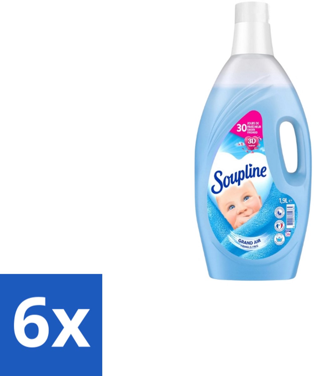 Soupline – Wasverzachter – Hemels Fris – 1,9 L - Voordeelverpakking - 6 stuks