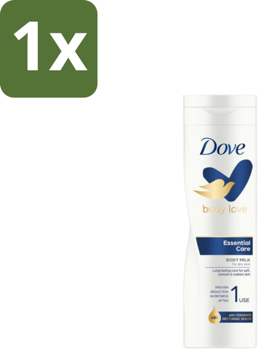 1 x Dove – Bodylotion – Essential Women – 400 ml - Voedende Bodymilk - Droge Huid - Zachte Huid - Huidverzorging - Diepe Voeding