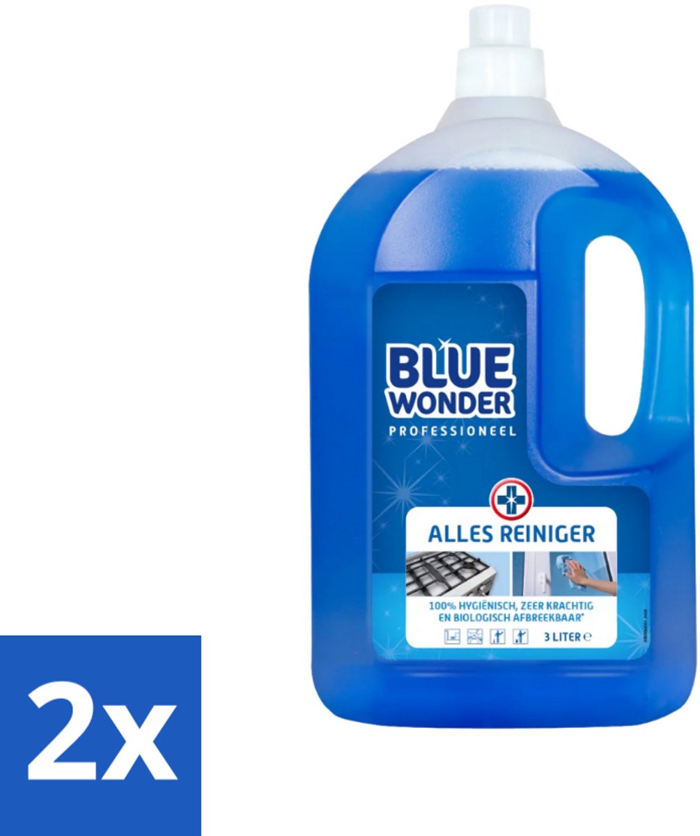 2 x Blue Wonder Professionele Allesreiniger 3000 ml - Allesreiniger - Schoonmaakmiddel - Biologisch Afbreekbaar - Superontvetter - Vlekverwijderaar