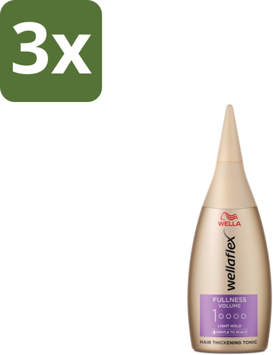 3 x Wella – Flex Fullness Volume – Haar Tonic – 100 ml - Haarverdikker - Volume - Lift - UV Bescherming - Vegan Haarverzorging