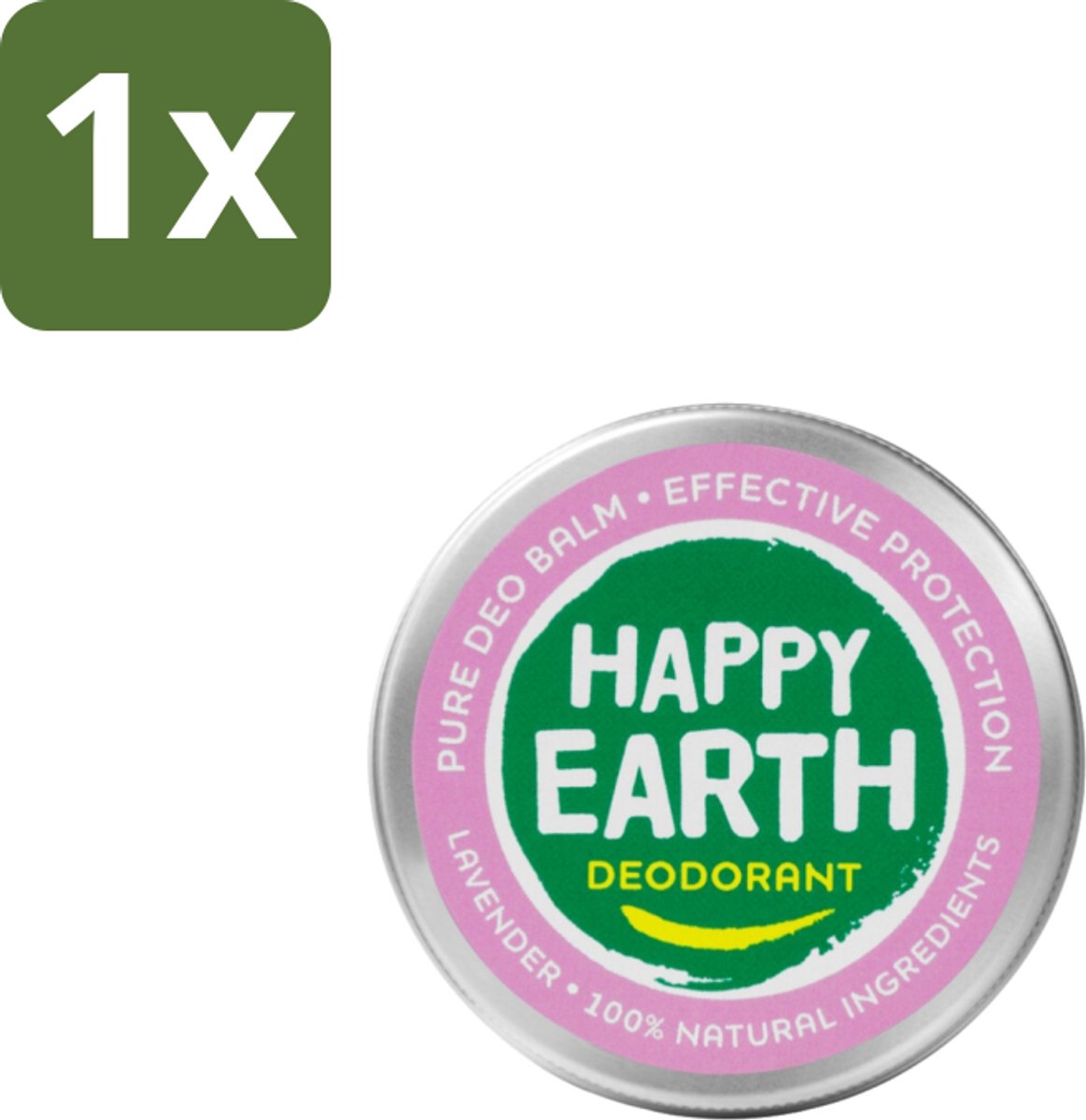 1 x Happy Earth – Deodorant Balm – 100% Natuurlijk Lavender – 45 g - 100% Natuurlijke Deodorant - Natuurlijke Deodorant Balm - Lavendel Deodorant - Natuurlijke Deodorant - Deodorant Balm