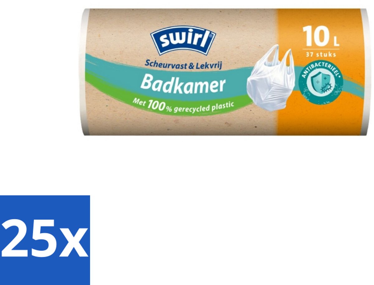 25 x Swirl – Vuilniszakken – 10 L – Handvatten – 37 zakken - Koffiezetapparaat