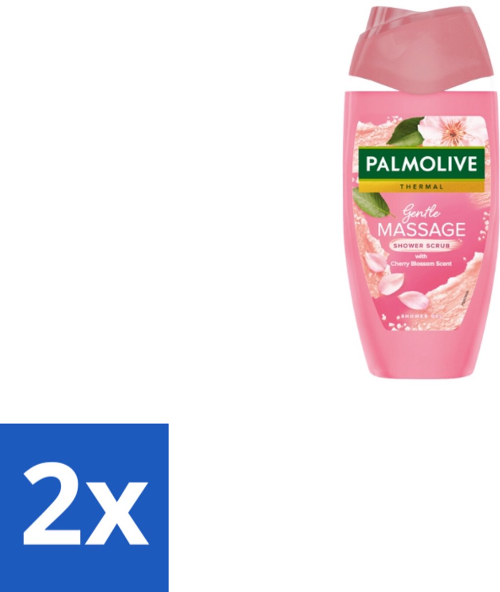 2 x Palmolive – Douchescrub – Thermal Cherry Blossom – 250 ml - Douchegel - Body Scrub - Exfoliatie - Huid Verzorging - Kersenbloesem