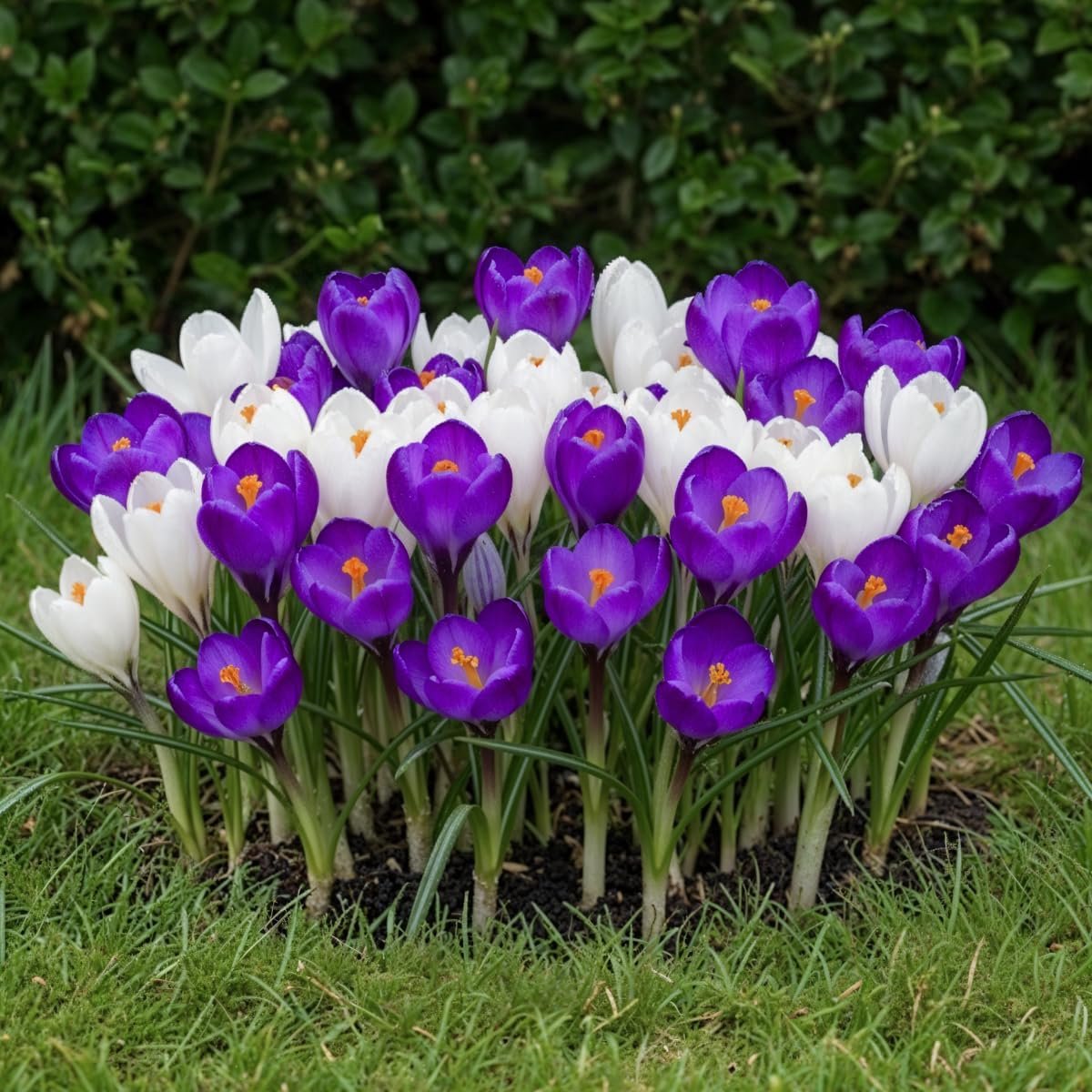 Krokus - Crocus - Blauw / Wit - 25 stuks - Bloembollen - Meerkleurig - Bloem bollen