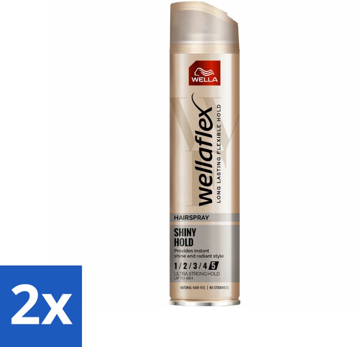 2 x Wella – Flex Shine Ultra Strong – Haarspray – 250 ml - Haarspray - Glans - Fixatie - Haarverzorging - UV Bescherming