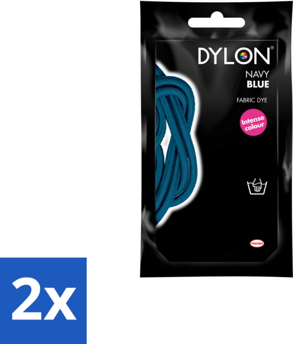2 x DYLON – Textielverf Handwas – Navy Blue – 50 g - Navy Blue - Marineblauw - Textielverf - Handwas - Kleurstof