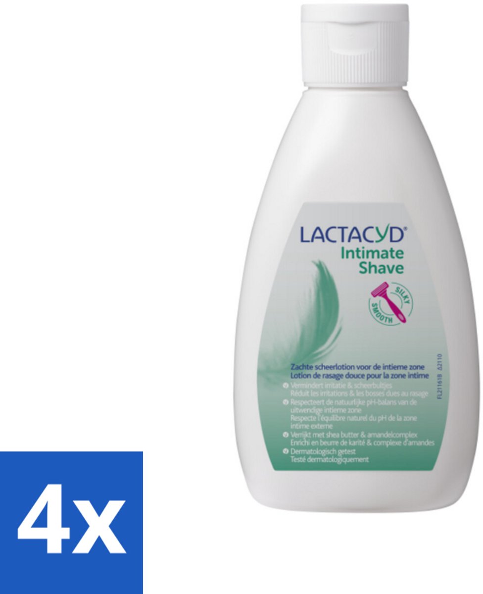 4 x Lactacyd – Intimate Shave – Scheerlotion – 200 ml - Intieme Scheerlotion - Gevoelige Huid - Scheerbultjes - Irritaties - Shea Butter
