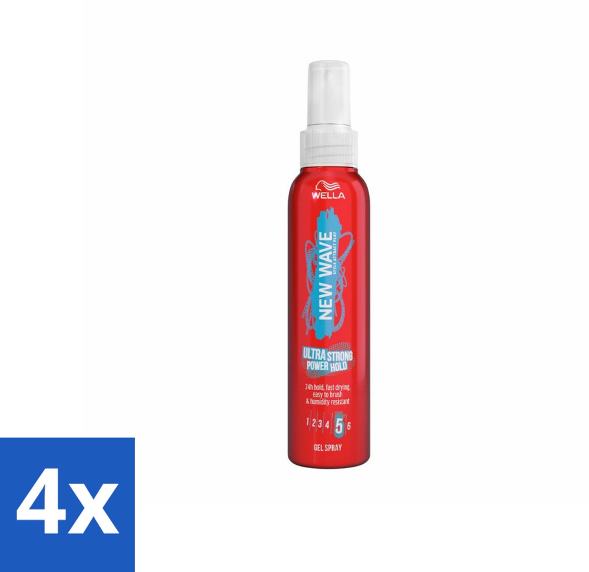 4 x Wella – New Wave Power Hold – Gelspray – 150 ml - Kapsel Stylen - Krachtige Hold - Styling Spray - Haar Fixatie - UV Bescherming