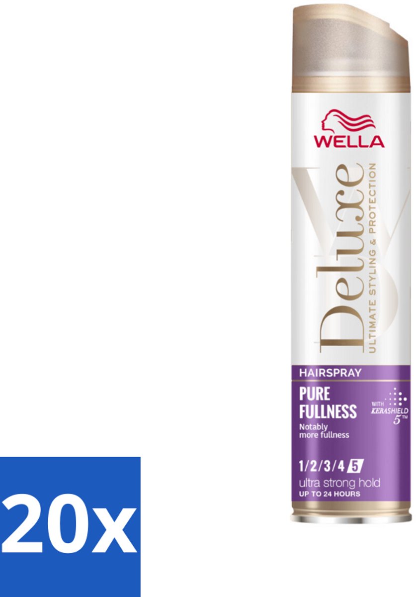 20 x Wella – Deluxe Pure Fullness – Haarspray – 250 ml - Haarspray - Volume - Glans - Hittebescherming - UV Bescherming